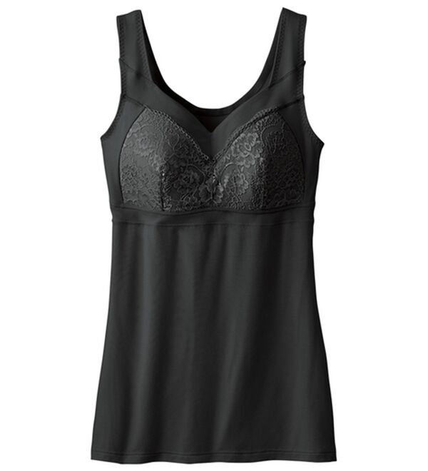 LAVIENNE（ラヴィエンヌ）の「らく～にすっきりエイジングブラキャミ（肌着・インナーウェア）」｜ブラック