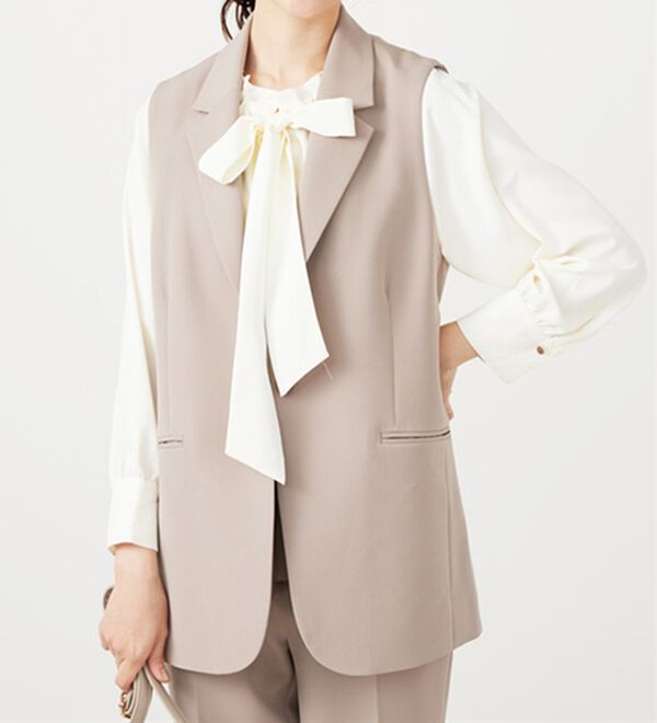 BELLUNA（ベルーナ）の「着脱楽々！フリル衿ボウタイブラウス（ブラウス）」｜詳細画像