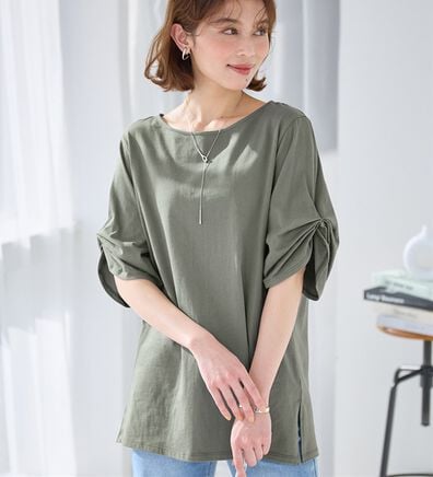 Viola e Viola（ヴィオラ エ ヴィオラ）の「綿１００％袖タックチュニック（チュニック）」