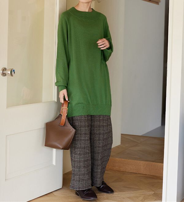 Viola e Viola（ヴィオラ エ ヴィオラ）の「ゆるストレートチェックパンツ（ワイドパンツ・ガウチョ）」｜詳細画像