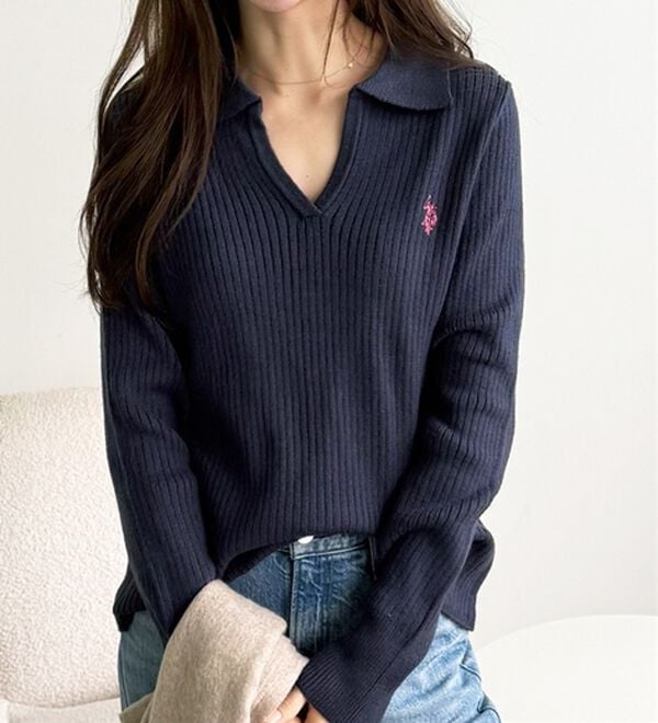 GeeRA（ジーラ）の「【U.S. POLO ASSN.】ポロ衿リブニット（ニット・セーター）」｜詳細画像