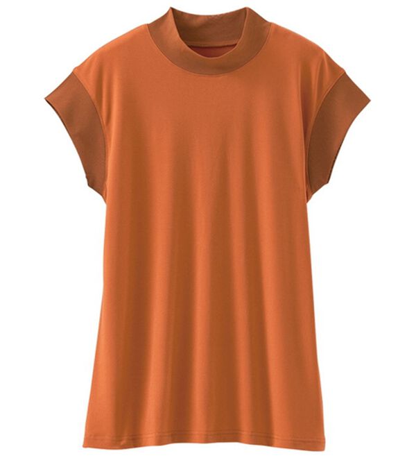 BELLUNA（ベルーナ）の「脱Ｔシャツ！チュールデザイントップス（カットソー）」｜オレンジ