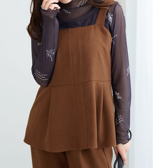 BELLUNA（ベルーナ）の「【2点セット】ウーリッシュ素材ビスチェセットアップ（セットアップ）」｜詳細画像