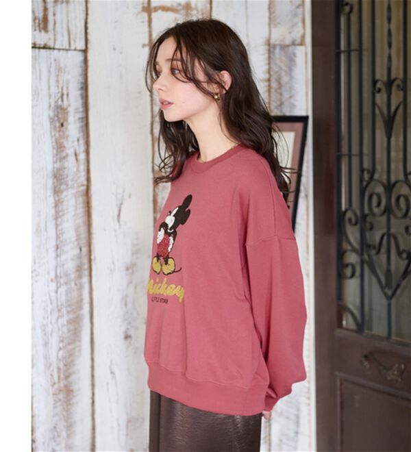 BELLUNA（ベルーナ）の「＜Ｄｉｓｎｅｙ＞【ミッキー】サガラ刺しゅう裏毛トレーナー（トレーナー・スウェット）」｜詳細画像