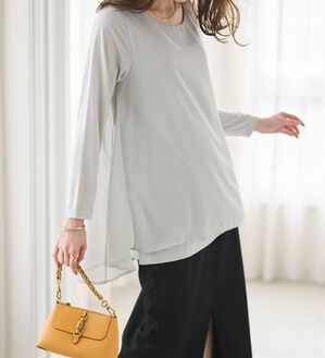 RANAN（ラナン）の「異素材切替フレアーチュニック（チュニック）」｜詳細画像