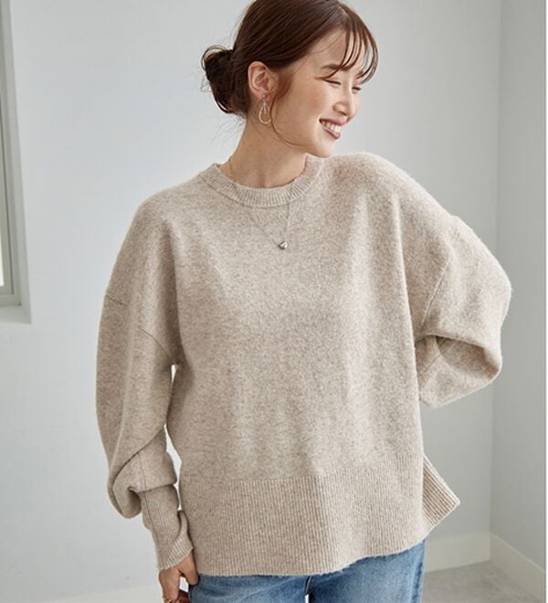 GeeRA（ジーラ）の「ゆるっと柔らか！袖ボリュームメランジニット（ニット・セーター）」｜詳細画像