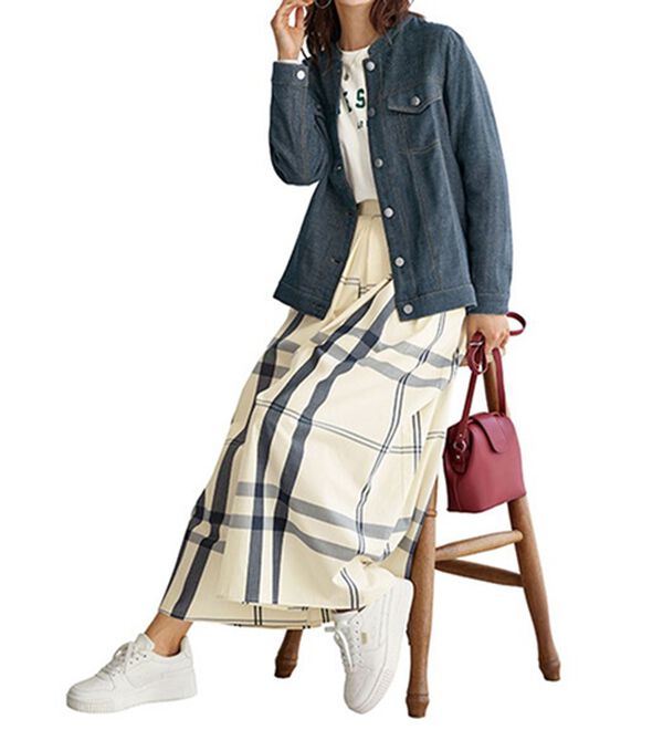 BELLUNA（ベルーナ）の「よれにくい！大人のロゴロングＴシャツ（カットソー）」｜詳細画像