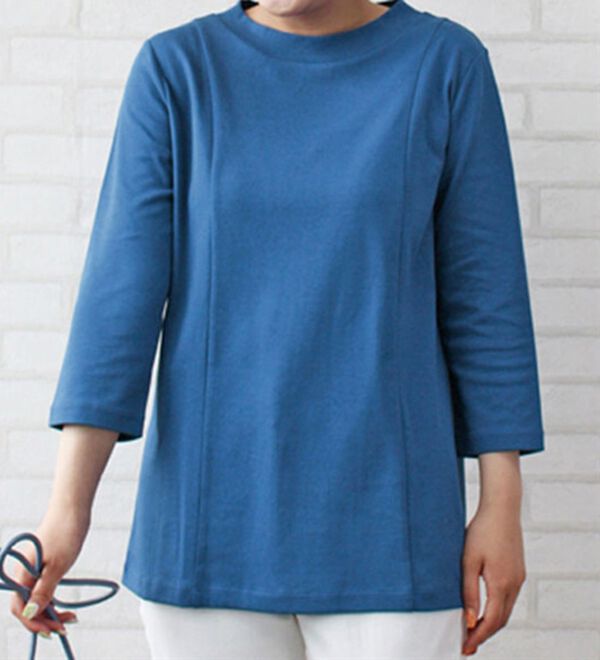 BELLUNA（ベルーナ）の「綿１００％切替デザイン大人顔プルオーバー（チュニック）」｜詳細画像