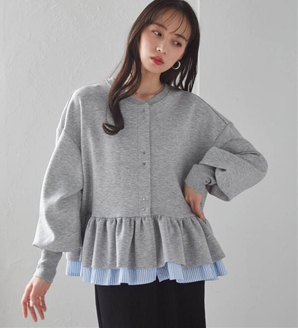 RANAN（ラナン）の「フリルぺプラムショートカーデ（その他カーディガン）」｜詳細画像