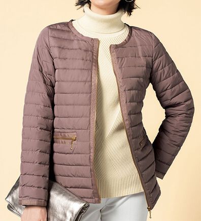 VINNO（ヴィノ）の「ハイブリッドダウントリミングジャケット（ベスト）」