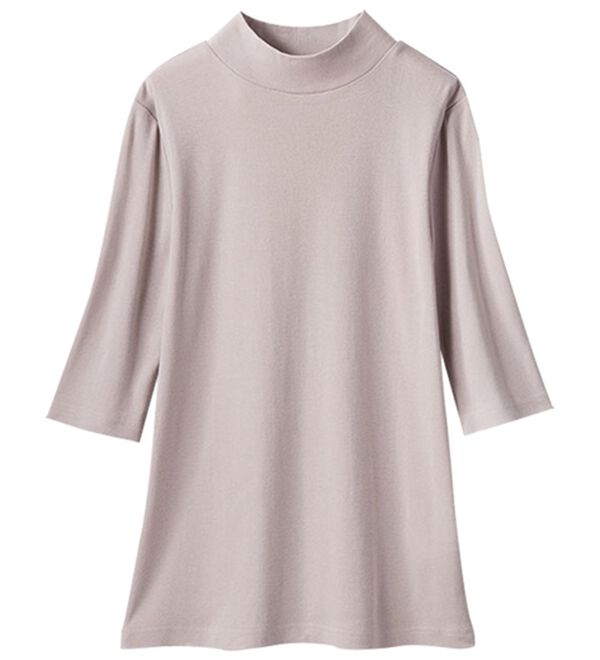 LAVIENNE（ラヴィエンヌ）の「【医師オススメ】ＵＶカット綿１００％ハイネックプルオーバー（５分袖）＜カラフルコットン＞（肌着・インナーウェア）」｜詳細画像