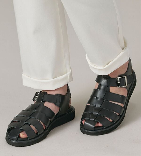 「＜大和の匠＞国産牛革サンダル（メンズサンダル）」｜詳細画像