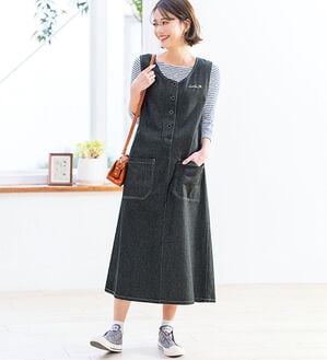 ルフラン（ルフラン）の「【アーノルド　パーマー】チェックが可愛いデニムジャンスカ（ジャンパースカート）」｜詳細画像