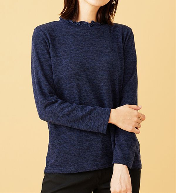 BELLUNA（ベルーナ）の「【2点セット】裏起毛素材衿デザインアンサンブル（アンサンブル）」｜詳細画像