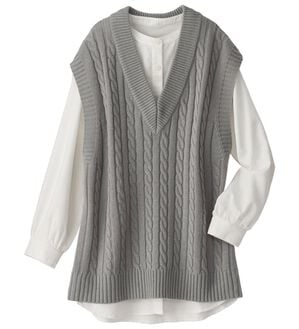 BELLUNA（ベルーナ）の「ニットベストアンサンブル（ベスト）」｜グレー