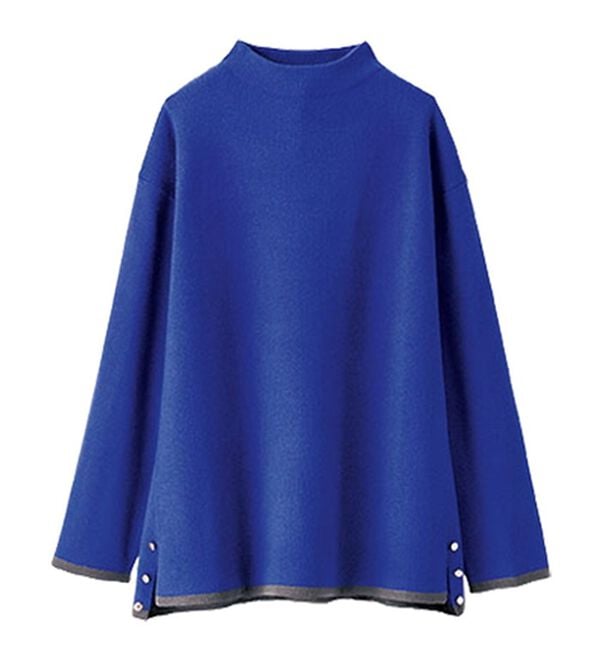 BELLUNA（ベルーナ）の「金ボタン使い配色ニットプルオーバー（ニット・セーター）」｜詳細画像