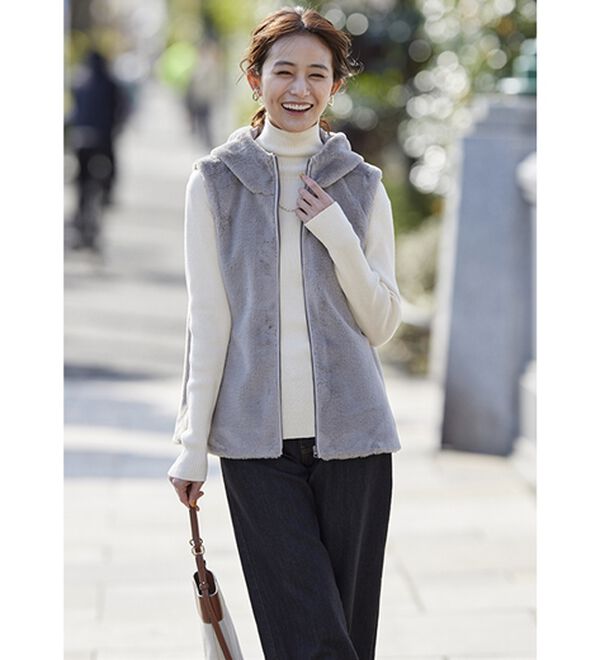 BELLUNA（ベルーナ）の「２枚組！秋冬に使える万能アウター（ハーフコート）」｜詳細画像