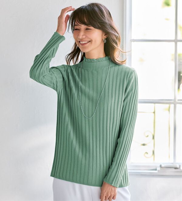 BELLUNA（ベルーナ）の「ウール入りウォッシャブルセーター（ニット・セーター）」｜詳細画像