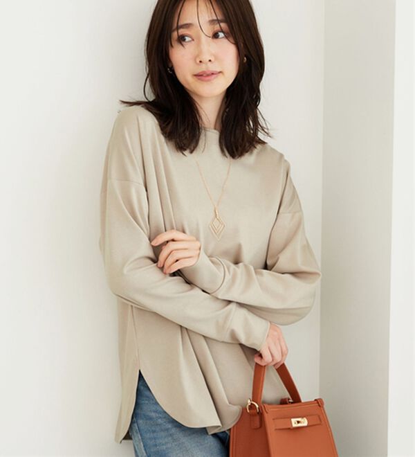 BELLUNA（ベルーナ）の「もちっとなめらか！大人顔サマ見えプルオーバー（カットソー）」｜詳細画像