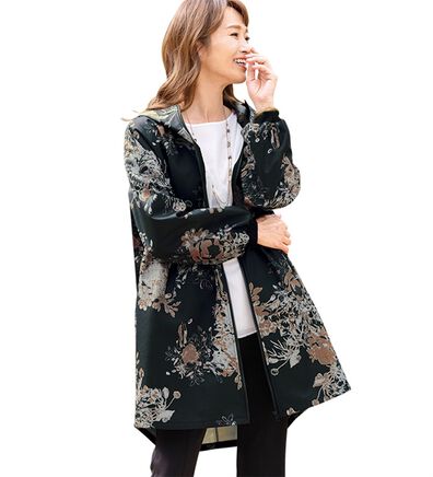 ルフラン（ルフラン）の「小粋な！花柄ロングパーカー（ハーフコート）」