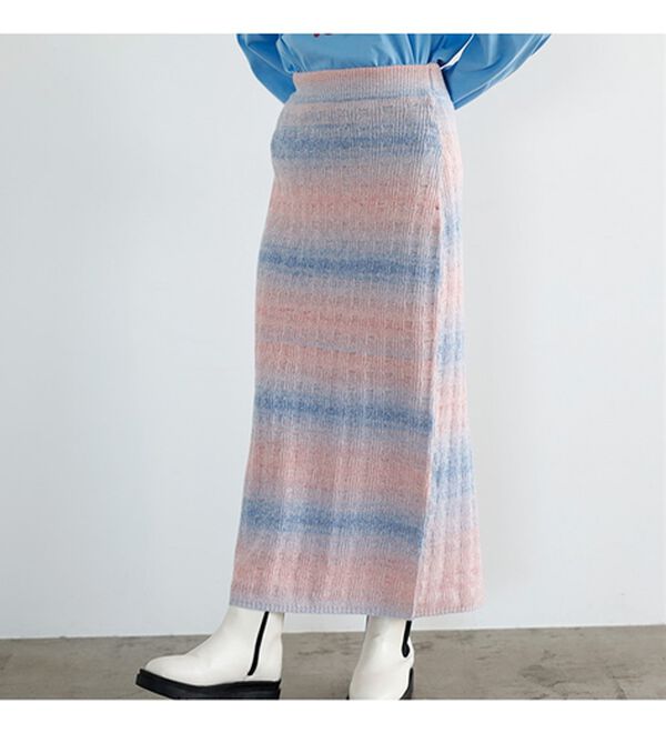 GeeRA（ジーラ）の「グラデーションニットスカート（ロングスカート）」｜詳細画像