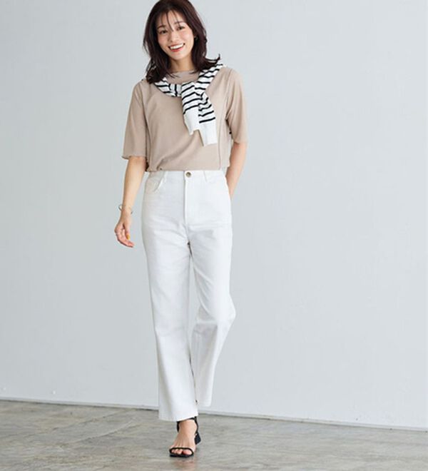 Pierrot（ピエロ）の「５分袖メロートップス（カットソー）」｜詳細画像