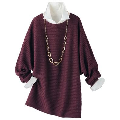 BELLUNA（ベルーナ）の「ラメニット使いドルマンチュニック（チュニック）」