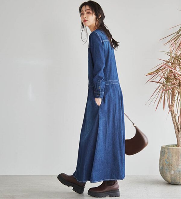 RANAN（ラナン）の「ロング丈デザインデニムワンピース（その他ワンピース）」｜詳細画像