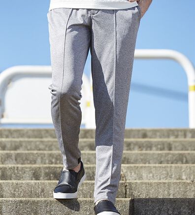 「【３本組】＜ケー・スイス＞スッキリ足長効果！大人の裾リブパンツ（メンズフルレングスパンツ）」