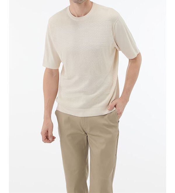 「＜コムルヴァン・オム＞涼感バンブーニットＴシャツ（メンズＴシャツ）」｜詳細画像