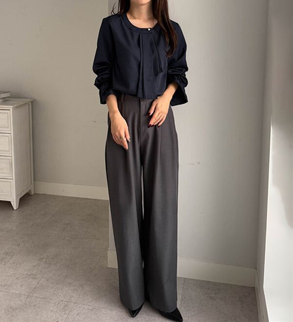 RANAN（ラナン）の「パール付きボウタイブラウス（ブラウス）」｜詳細画像