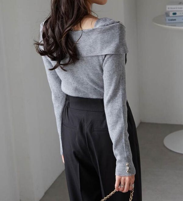 RANAN（ラナン）の「アシメオフショルリブニット（ニット・セーター）」｜詳細画像