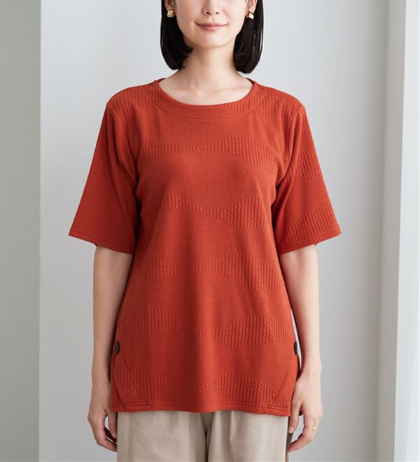 BELLUNA（ベルーナ）の「波柄ジャカード素材裾ボタンチュニック（チュニック）」｜詳細画像