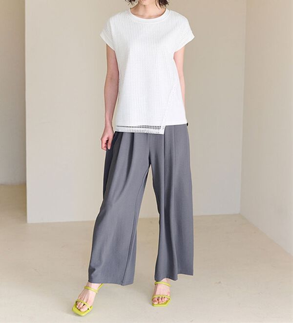 RANAN（ラナン）の「ひんやり！リラックスタックワイドパンツ（ワイドパンツ・ガウチョ）」｜詳細画像