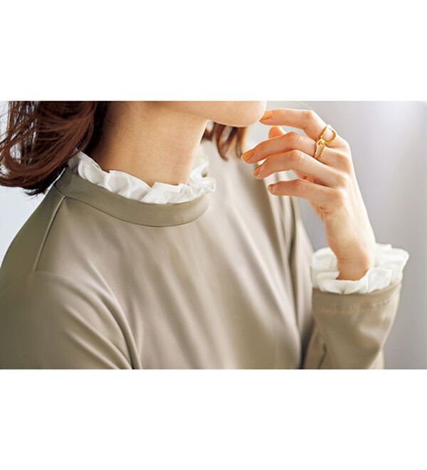 BELLUNA（ベルーナ）の「これ一枚でおしゃれ！重ね着風カットソーチュニック（チュニック）」｜詳細画像