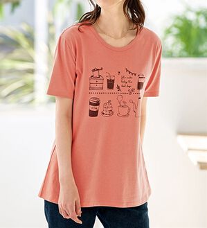 BELLUNA（ベルーナ）の「汗取パッド付綿１００％プリントＴシャツ（Tシャツ）」｜コーラル・カフェ