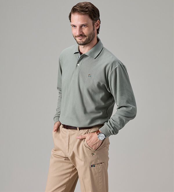 「＜アーノルド　パーマー＞ワンポイント刺しゅう鹿の子ポロシャツ（長袖・半袖）（メンズポロシャツ）」｜詳細画像