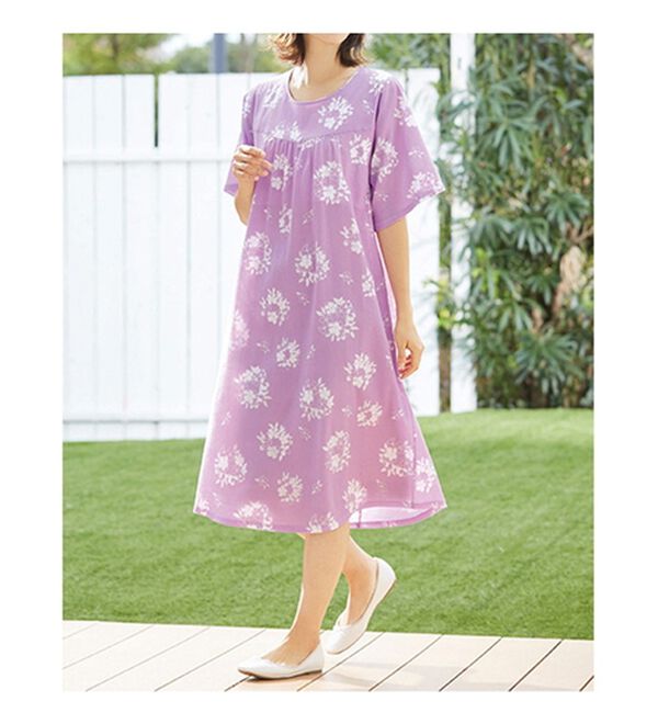 「【２色組】夏にうれしいムームーワンピ（パジャマ・ルームウェア）」｜詳細画像