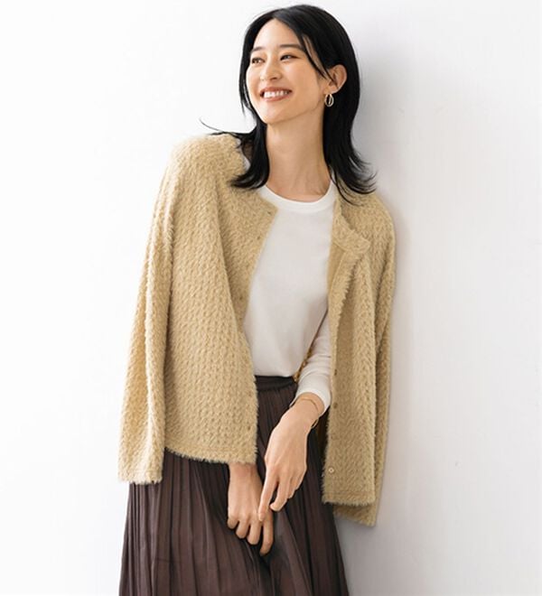 BELLUNA（ベルーナ）の「秋の風を感じたら　薄手シャギーカーディガン（その他カーディガン）」｜詳細画像