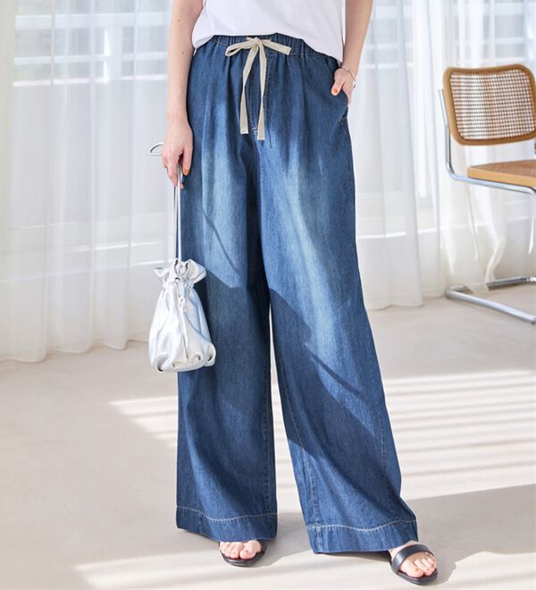 Viola e Viola（ヴィオラ エ ヴィオラ）の「涼やか！軽やか！ライトオンスデニムイージーパンツ（その他パンツ）」｜詳細画像