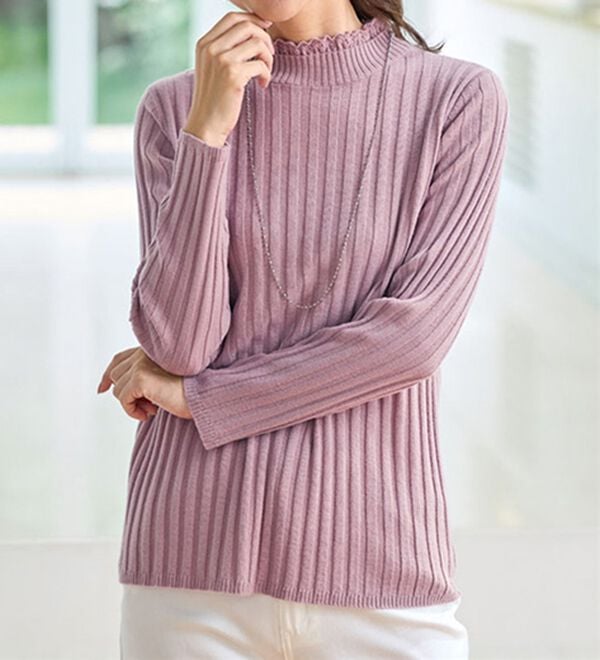 BELLUNA（ベルーナ）の「ウール入りウォッシャブルセーター（ニット・セーター）」｜詳細画像