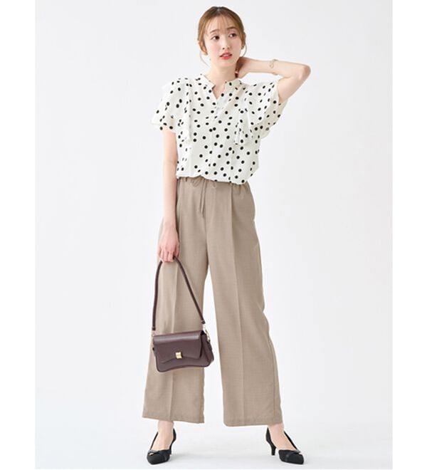 alotta（アロッタ）の「軽やかウエストリボンワイドパンツ（ワイドパンツ・ガウチョ）」｜詳細画像