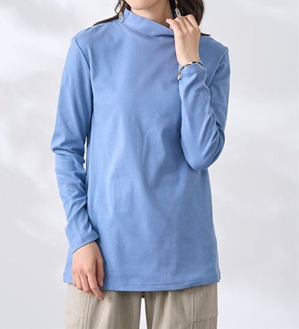 BELLUNA（ベルーナ）の「【選べる衿】肌に優しい綿１００％暖か発熱素材プルオーバー＜ベルホット　コットン＞（カットソー）」｜詳細画像