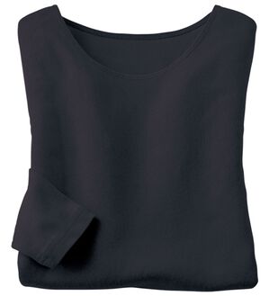 「綿１００％のび～るクルーネック（肌着・インナーウェア）」｜ブラック