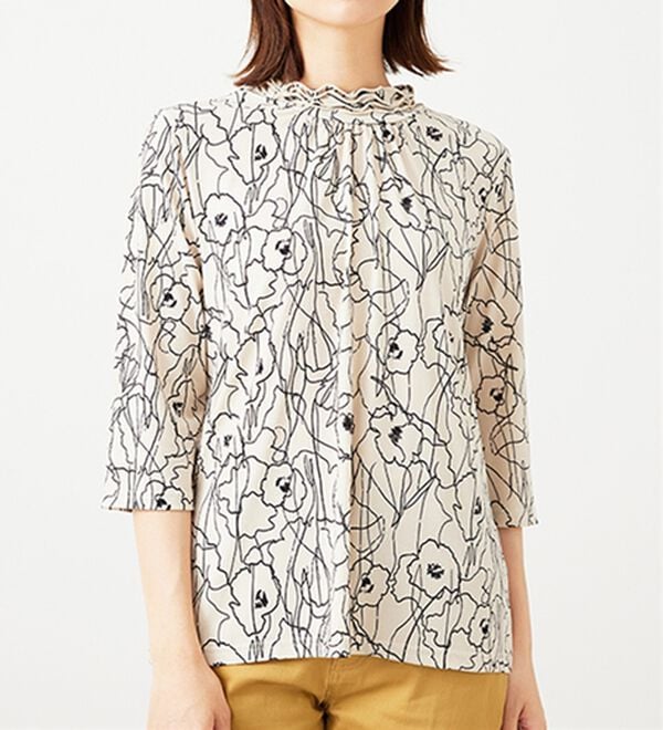 BELLUNA（ベルーナ）の「【2点セット】花柄プルオーバー＆カーデアンサンブル（アンサンブル）」｜詳細画像