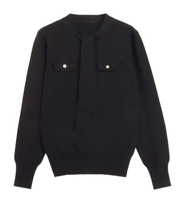 Pierrot（ピエロ）の「ボウタイポケットニット（ニット・セーター）」｜詳細画像