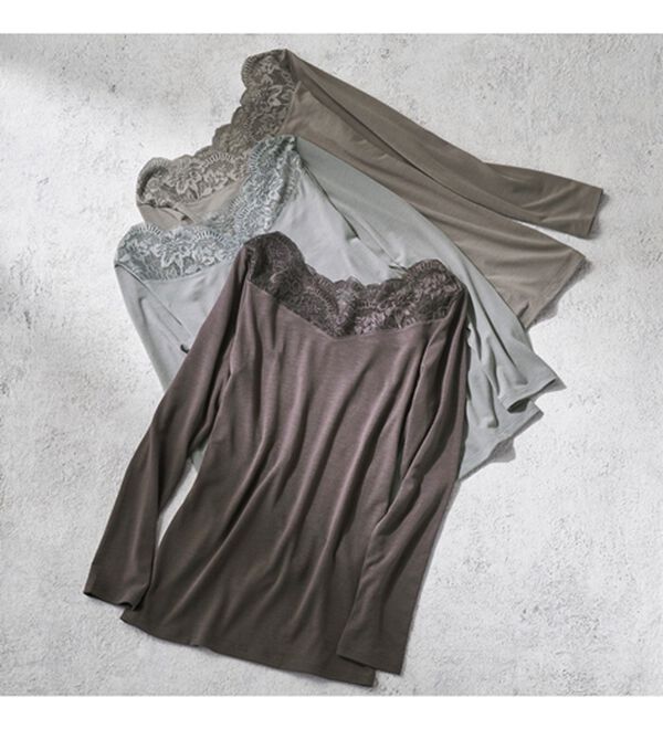 LAVIENNE（ラヴィエンヌ）の「【吸湿発熱】【抗菌防臭】２ＷＡＹレースインナー（肌着・インナーウェア）」｜詳細画像