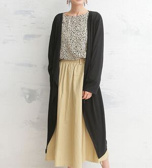 A HAPPY MARILYN（アハッピーマリリン）の「【Ｍ～８Ｌ】【ＵＶカット】長袖トッパーカーディガン（ニットカーディガン）」｜ブラック