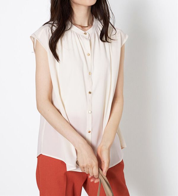 BELLUNA（ベルーナ）の「ギャザー使いフレンチスリーブブラウス（ブラウス）」｜詳細画像