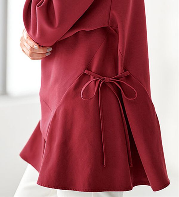 BELLUNA（ベルーナ）の「サイドリボン使い異素材切替プルオーバー（カットソー）」｜詳細画像